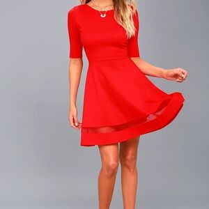 Lulu's Sheer Skater Dress